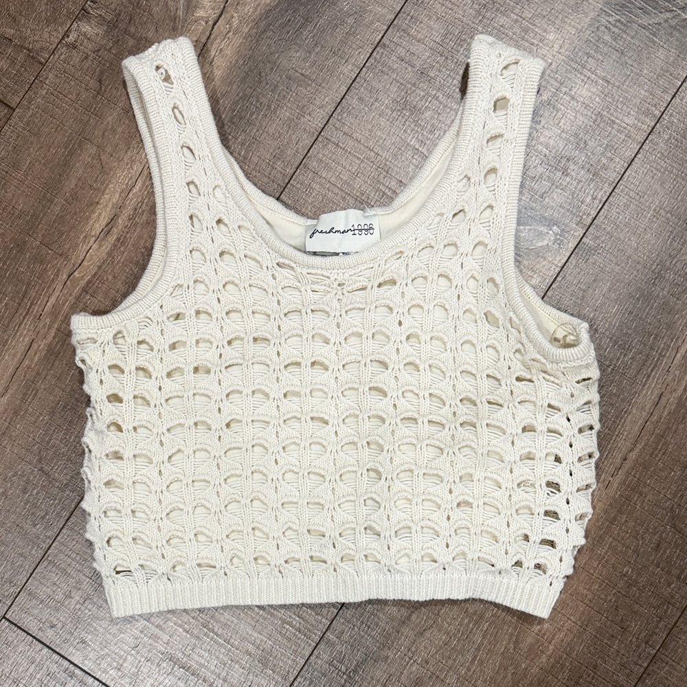 Freshman Ivory Crochet Crop Top